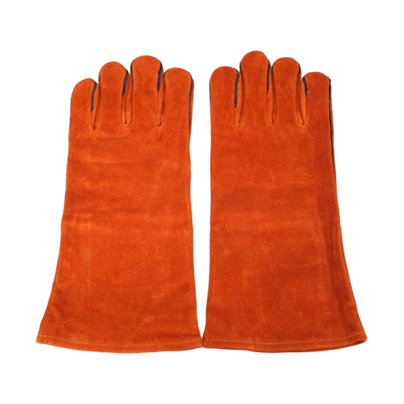 Cotton-lined two-layer cowhide welding guwantes